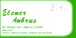 elemer ambrus business card