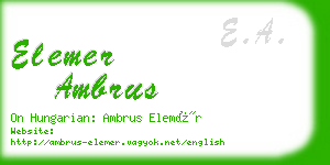 elemer ambrus business card